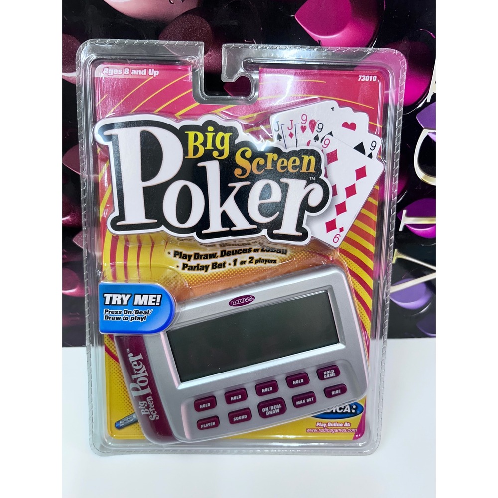 Radica Big Screen Poker Handheld Electronic Game 73010 New Sealed Vintage 2002